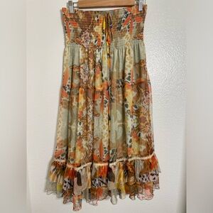 Lapis Anthropologie Convertible Multicolor Maxi Skirt Dress